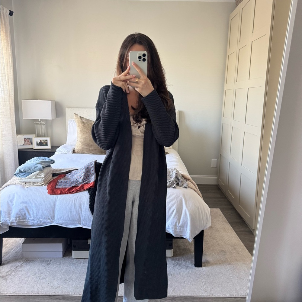 Emerald Color Long Sweater Jacket